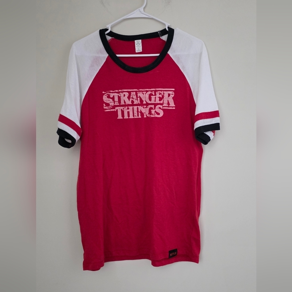 Stranger Things Red & White Raglan Graphic Tee – Netflix – Medium - Picture 2 of 7